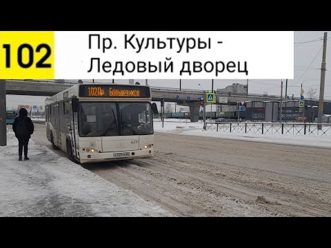 Видео: Автобус 102. Пр. Культуры - Ледовый дворец