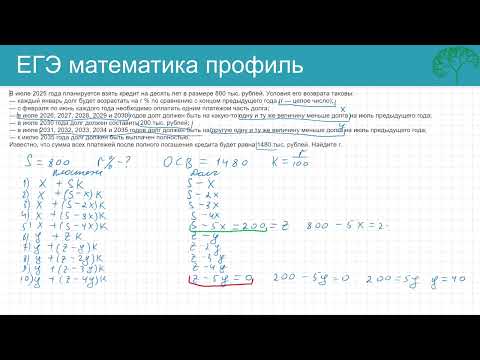 Видео: Экономическая задача из ДЕМО варианта ЕГЭ математика профиль