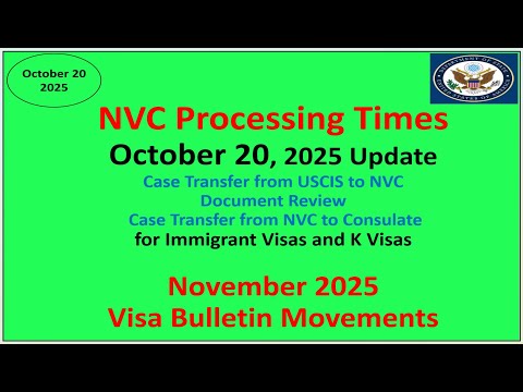 Видео: Сроки обработки заявок NVC по состоянию на 20 октября 2025 г. | Изменения в Visa Bulletin за нояб...