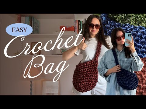 Видео: Простой урок по вязанию крючком сумки из лент
