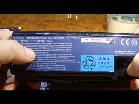 Видео: Разборка аккумулятора Acer Aspire 5310 AS07B41, как разобрать АКБ от ноутбука.