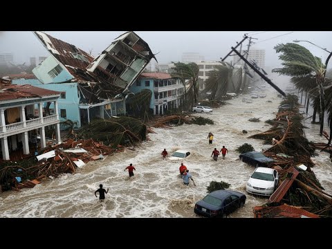 Видео: Трагедия на Кубе! Кадры урагана «Мелисса», разрушающего дома и вызывающего наводнение
