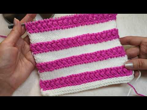 Видео: #79 Сказочный эффект 3D   двухцветный узор  Плотный и объемный  Knitting pattern