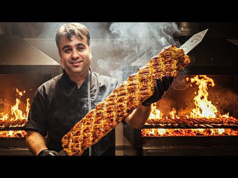 Видео: Гигантский Кебаб-кубиде: 500 кг мяса ежедневно на тегеранском базаре! 🍖🔥