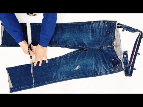 Видео: Отрежьте джинсы, которые вы носите неаккуратно. | Вам больше не придется идти в универмаг.