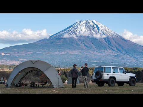 Видео: Комфортный кемпинг с женой и собакой |Лагерь горы Фудзи