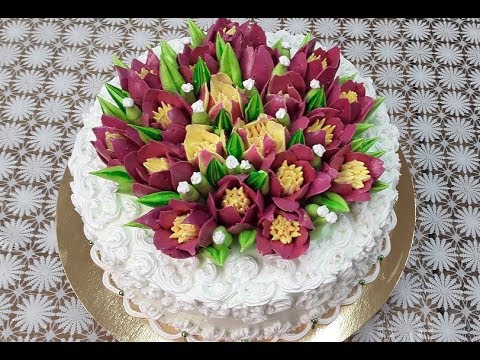 Видео: Торт с тюльпанами( Tulips Cake)