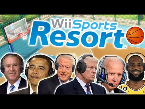 Видео: Президенты играют в баскетбол на Wii Sports. 6 футов. Леброн и Билл Клинтон