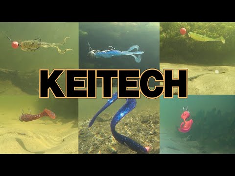 Видео: Силикон KEITECH, игра приманок под водой. Easy Shiner, Swing Impact...