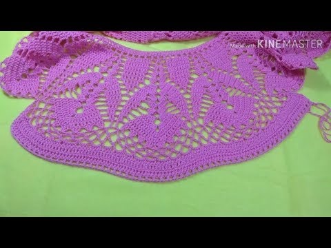 Видео: Ажурная кокетка крючком.Переходим с кокетки на основной узор.