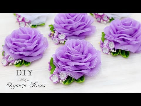 Видео: РОЗЫ ИЗ ОРГАНЗЫ, МК / DIY ORGANZA ROSE