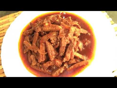 Видео: Мясная поджарка из свинины . Простой рецепт мясного блюда на обед .