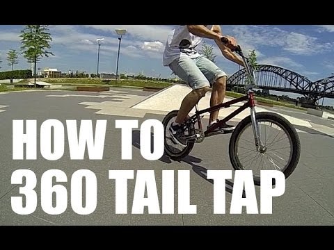 Видео: How to 360 tail tap on a BMX (Как сделать 360 тэйл теп) | Школа BMX Online #4