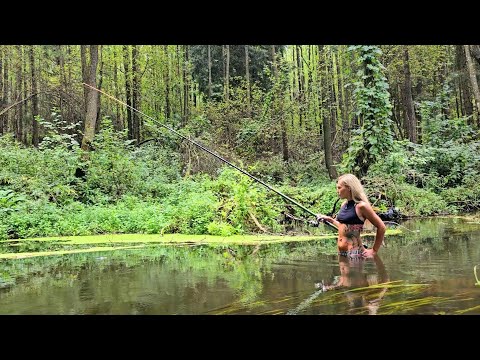 Видео: Ловим с воды в корчах! Рыбалка с ЖЕНОЙ НА ЛЕСНОЙ РЕКЕ...