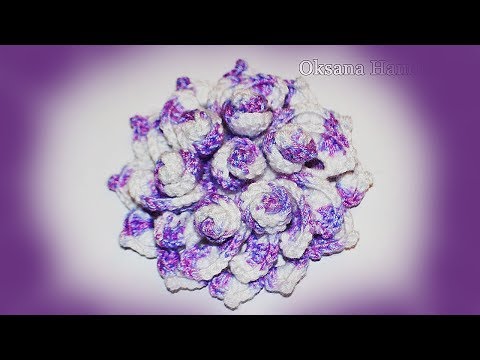 Видео: Декоративный цветок крючком. Мастер класс. DIY Bulk flower crochet fans