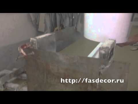Видео: Чем покрывается фасадный декор из пенопласта? Армирование пенопласта напылением.