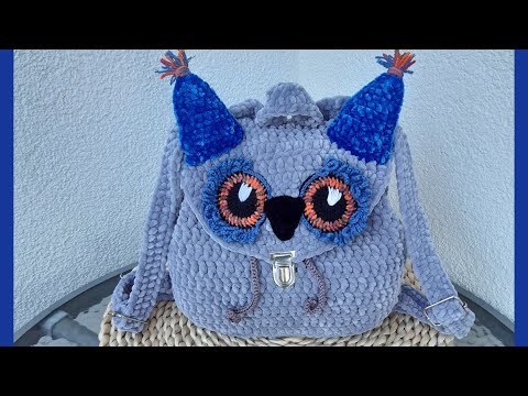 Видео: Вязаный крючком плюшевый рюкзак совы для детей и подростков.