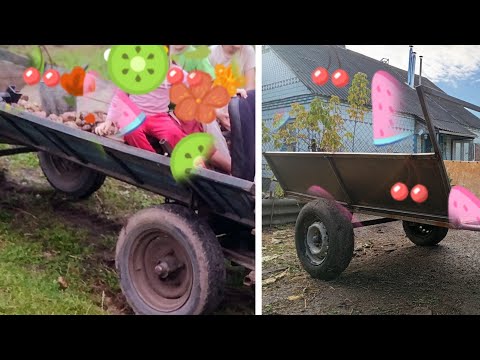 Видео: Переробили кінний віз (підводу) на прицеп до мотоблока.Що з цього вийшло.