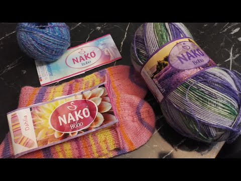 Видео: Носки из Nako Boho // Носочки июня // Носочная коробочка 2023 @Katerina_Shurm