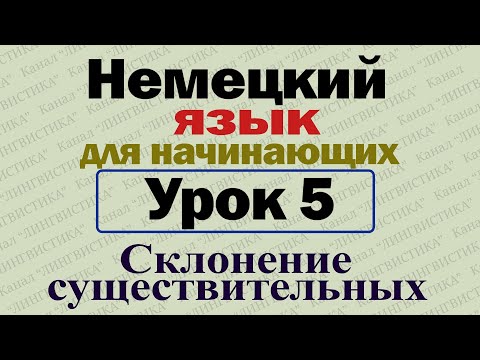 Видео: Немецкий язык для начинающих. Урок № 5. Склонение существительных.