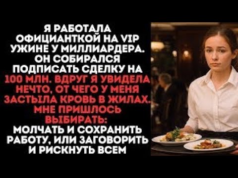 Видео: Я была официанткой на VIP ужине у миллиардера. Он собирался подписать сделку на 100 млн...