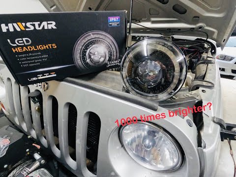 Видео: Обзор установки светодиодных фар Jeep HWStar Starry Dragon Eye, смотрите в конце #шутка #внедорожник