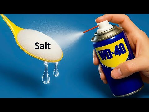 Видео: Мало кто знает об этой потрясающей идее! Распылите WD-40 на соль, и вы будете поражены результатом.