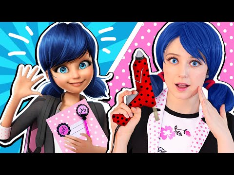 Видео: Лайфхаки в стиле Маринетт //  DIY костюм и канцелярия // Комната Маринетт