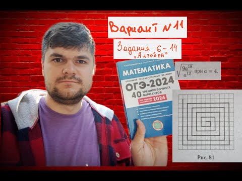 Видео: Вариант № 11 ОГЭ - 2024 по математике (Лысенко) Задания 6-14 - АЛГЕБРА (дроби, неравенства, ЗМЕЙКА)