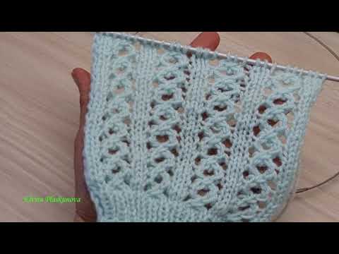 Видео: АЖУРНЫЙ УЗОР СПИЦАМИ. Для начинающих.