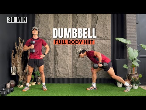Видео: 30-минутная тренировка с гантелями на всё тело | HIIT-тренировка без повторений дома