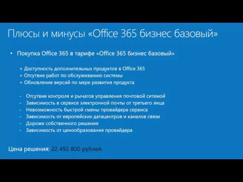 Видео: Стоимость владения:  Exchange Online vs Exchange On-Premises