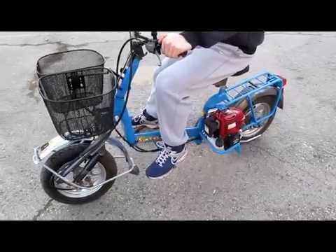 Видео: Homemade motorbike with Honda GX35 engine, pocketbike transmission. Part 2.  Веломотор