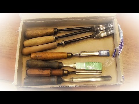 Видео: Стамески советские и антикварные клейменные производства Англии и Франции