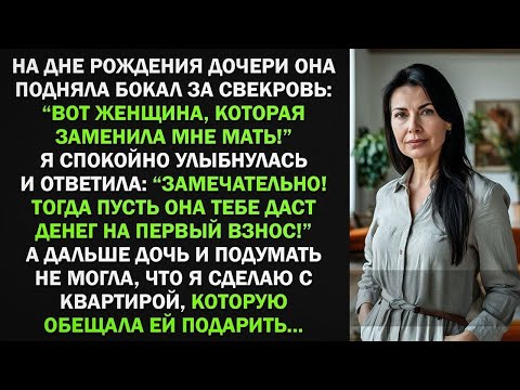 Видео: Дочь подняла тост за свекровь "Она заменила мне мать!" Я ответила - Пусть даст денег на первый взнос
