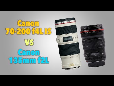 Видео: Обзор и сравнение Canon EF 70-200 f4L IS USM против Canon EF 135mm f2L USM