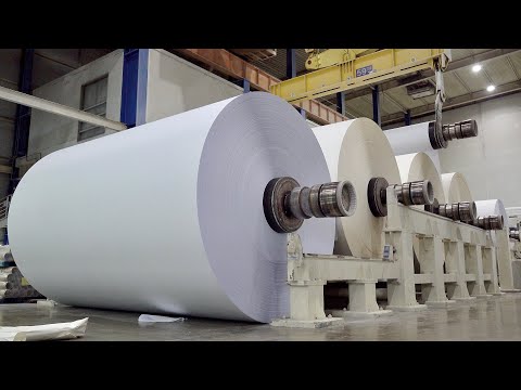 Видео: Огромный масштаб! Процесс массового производства бумаги для принтера формата А4