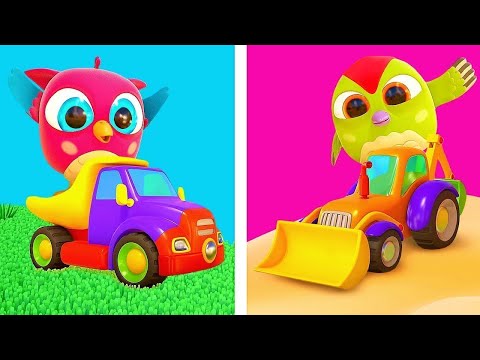 Видео: Тук Тук и Хоп Хоп собирают экскаватор! Совенок Хоп Хоп - развивающие мультики для малышей. Сборник