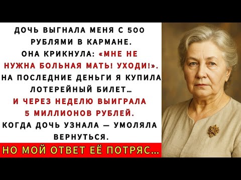 Видео: Дочь Выгнала Меня С Пятью Сотнями В Кармане. А Через Неделю Я Выиграла Пять Миллионов, И Тогда...