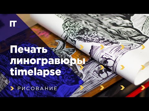 Видео: Печать линогравюры в три цвета