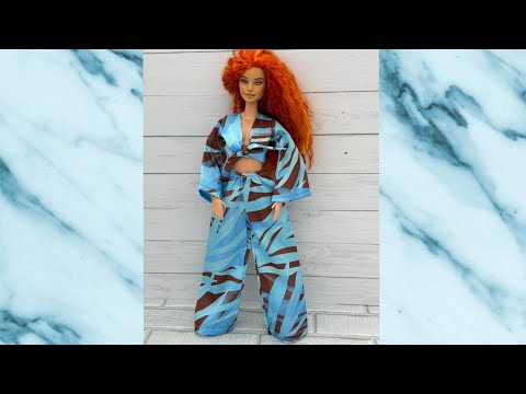 Видео: Я шью шелковый костюм для Барби./I'm making a silk costume for Barbie.