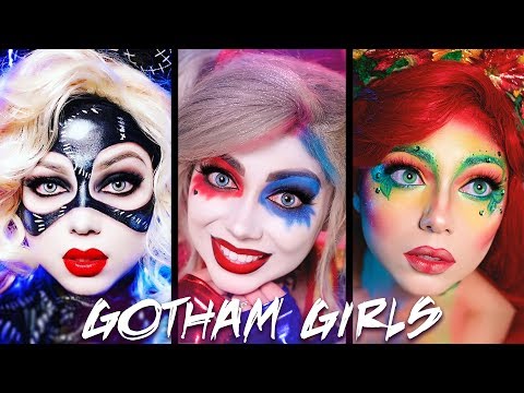 Видео: Подборка МАКИЯЖА Gotham Girls - Харли Квинн, Ядовитый плющ, Женщина-кошка!