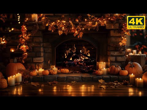 Видео: 🍂 Тихий осенний камин (4K) 🔥 Нежные звуки огня и расслабляющее осеннее настроение [без музыки]
