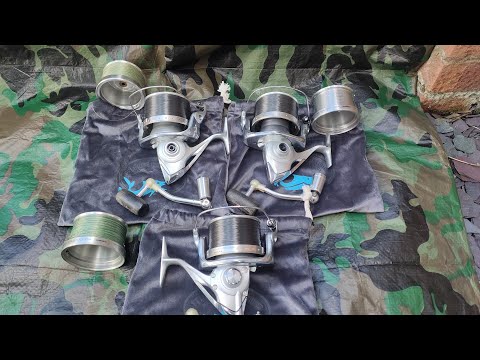 Видео: 3x Shimano Aero Technium MGS 10000 XSA + шпули MGS 6000 - сервизирани и готови за трофеи