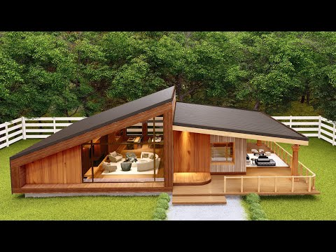 Видео: Внутри деревянного загородного дома — прекрасный крошечный домик!