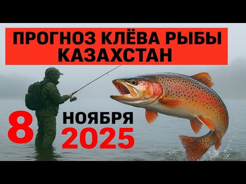 Видео: ПРОГНОЗ КЛЁВА в Казахстане на 8 ноября 2025 года. Бросай все и на рыбалку!