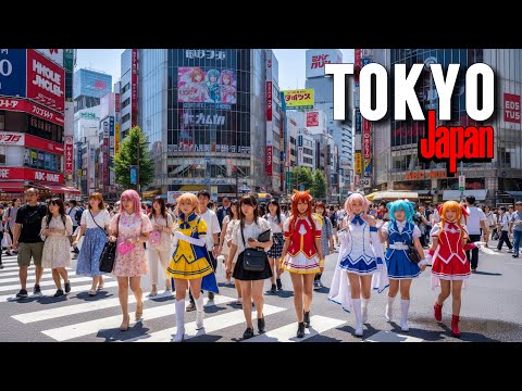 Видео: Токио, Япония 4К Пешая экскурсия по самым оживлённым улицам Токио