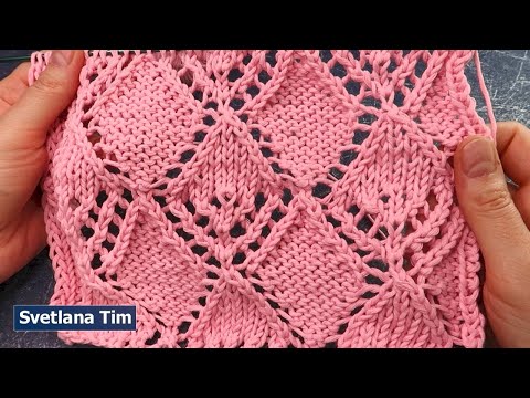 Видео: УЗОР СПИЦАМИ ВЯЗАНИЕ невероятно красивые Ажурные Ромбы - Вяжем вместе № 631