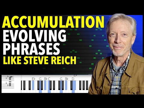 Видео: Накопление, как у Стива Райха — развитие более длинных фраз — расширение мелодических идей
