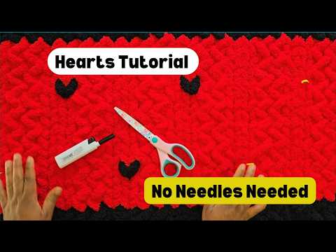 Видео: Простой и быстрый урок по добавлению сердечек на одеяло из толстой пряжи